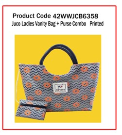 Juco Ladies Vanity Bag + Purse Combo ( Printed )