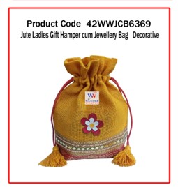 Jute Ladies Gift Hamper cum Jewellery Bag ( Decorative)