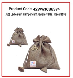 Jute Ladies Gift Hamper cum Jewellery Bag ( Decorative)