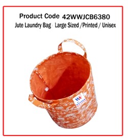 Jute Laundry Bag ( Large Sized /Printed / Unisex )