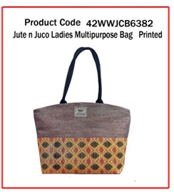 Jute n Juco Ladies Multipurpose Bag ( Printed )
