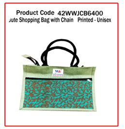 Jute Shopping Bag with Chain ( Printed - Unisex)